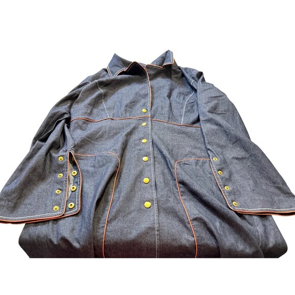 Vtg Devine Denim NY 16 ButtonUp penny lane coat Festival Whimsigoth grunge punk - Picture 6 of 10